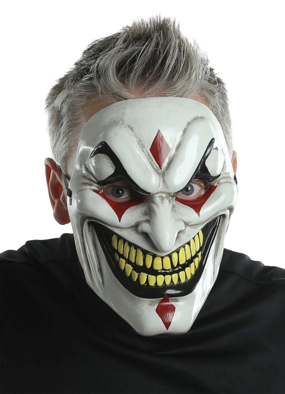 ADULT EVIL SCARY JESTER FACE MASK HALLOWEEN COSTUME ACCESSORY MR131388